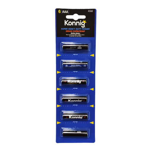 [KONNIG-AA] PILA KONNIG AAA  TIRA C/6 PZAS