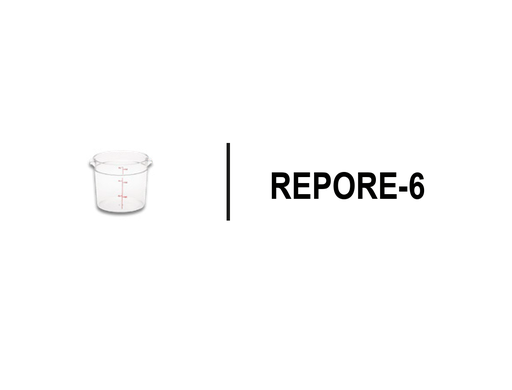 [REPORE-6] RECIPIENTE DE POLICARBONATO GRADUADO REDONDO, CAPACIDAD DE 6 QT