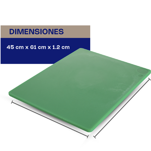 [TAPACO-18V] TABLA PARA CORTAR, COLOR VERDE (45 X 61 X 1.2 CM) FABRICADA EN POLIPROPILENO CON CERTIFICACIÓN NSF