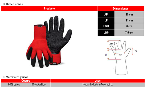 [8866] (8866) GUANTE ANTI CORTE PESADO ACRILICO GDE. SANTUL