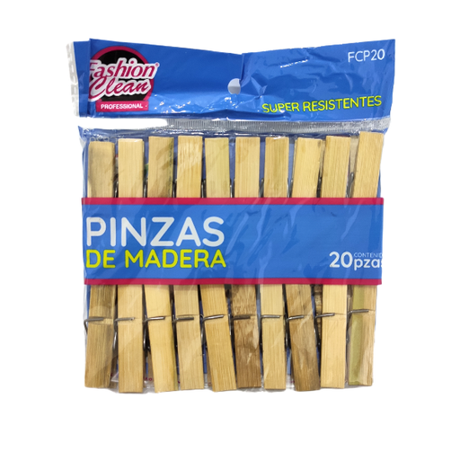 [FCP20] PINZA ROPA MADERA FASHION CLEAN C/20 PZAS