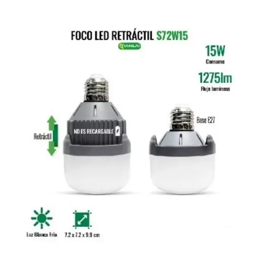[S72W15] (S72W15) FOCO LED RETRACTIL 15W TIANLAI 