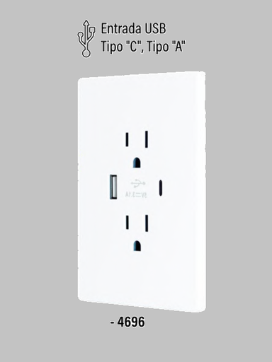 [4696] (4696) PLACA CONTACTO C/USB Y TIPO C FIORI (SANTUL)